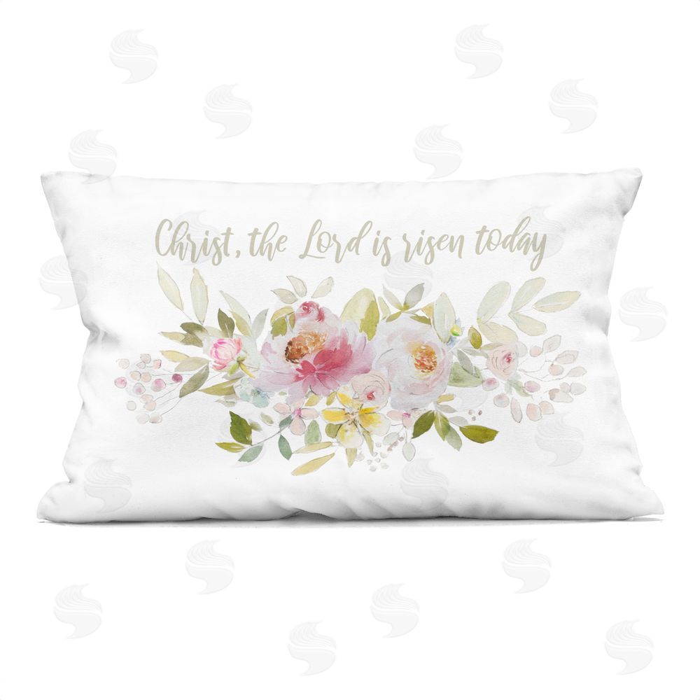 Patricia Pinto Floral The Lord Is Risen Rectugular Printed Throw Pillow