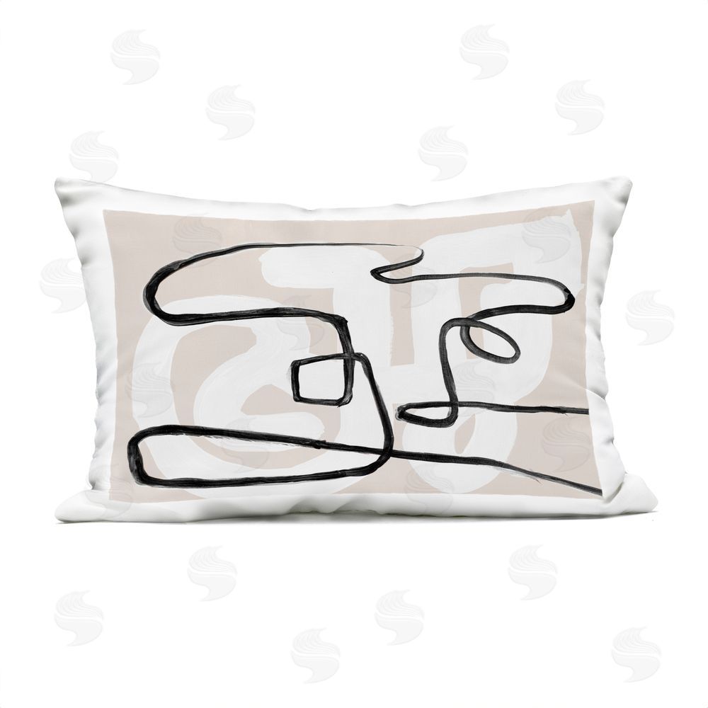 Lanie Loreth Neutral Twists & Turns Outdoor Rectugular Printed Throw Pillow