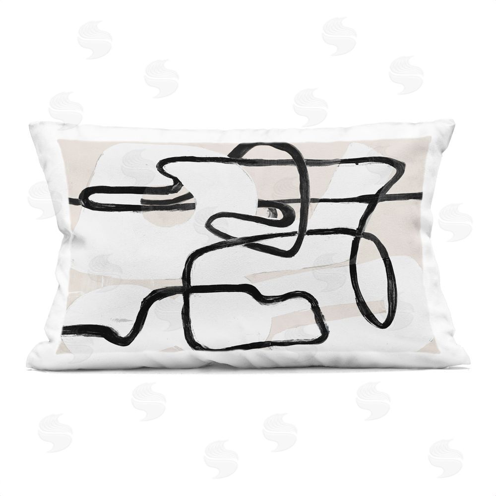 Lanie Loreth Neutral Twists and Turns Rectugular Printed Throw Pillow