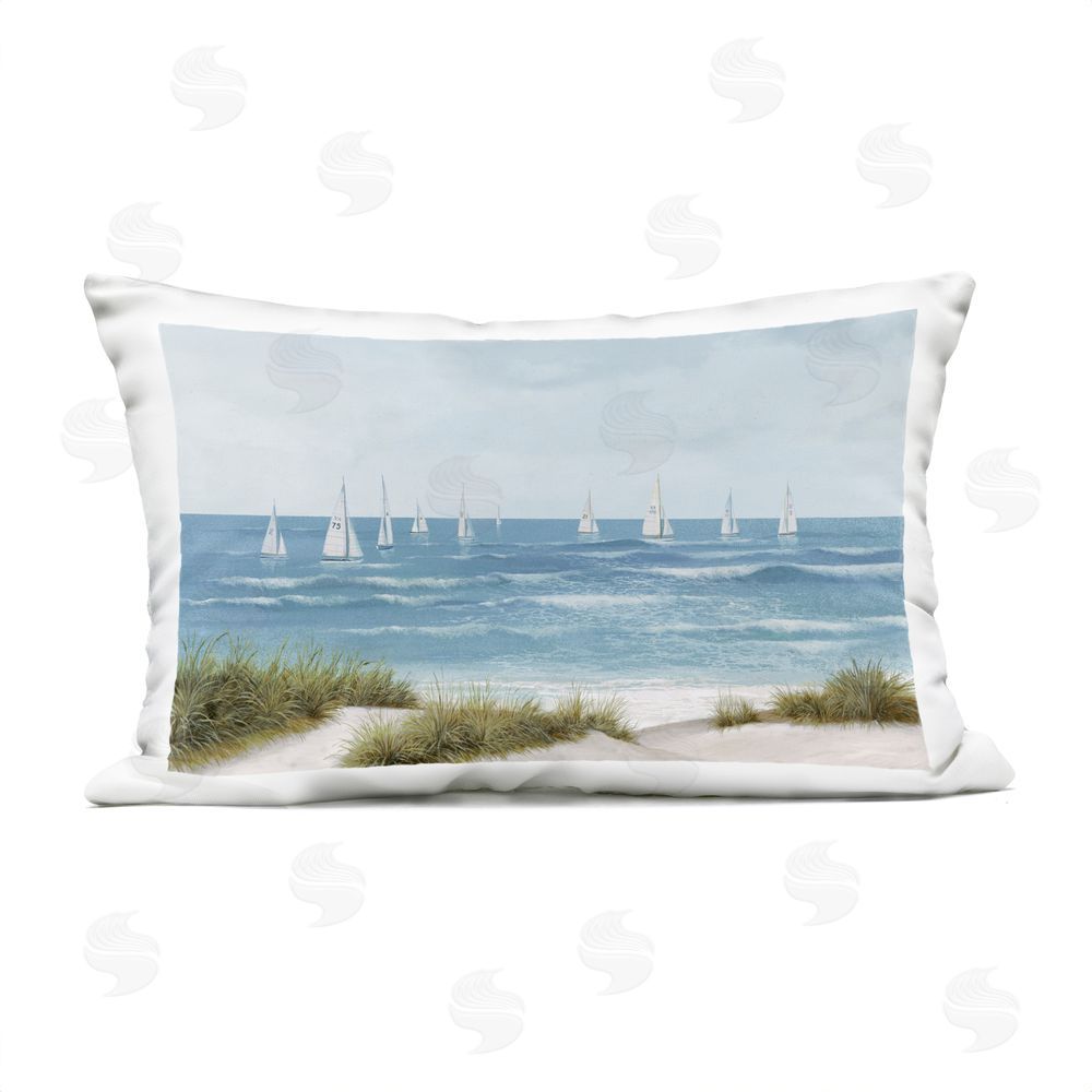 Lorenzo Collective Sail Away Boat Regatta Outdoor Rectugular Printed Throw Pillow