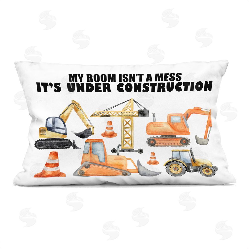 Kim Allen Not A Mess Under Construction Rectugular Printed Throw Pillow