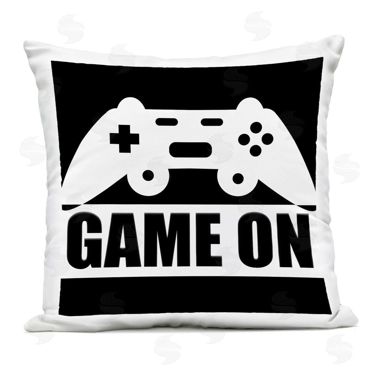 Kim Allen Game On Retro Black & White Outdoor Square Printed Throw Pillow