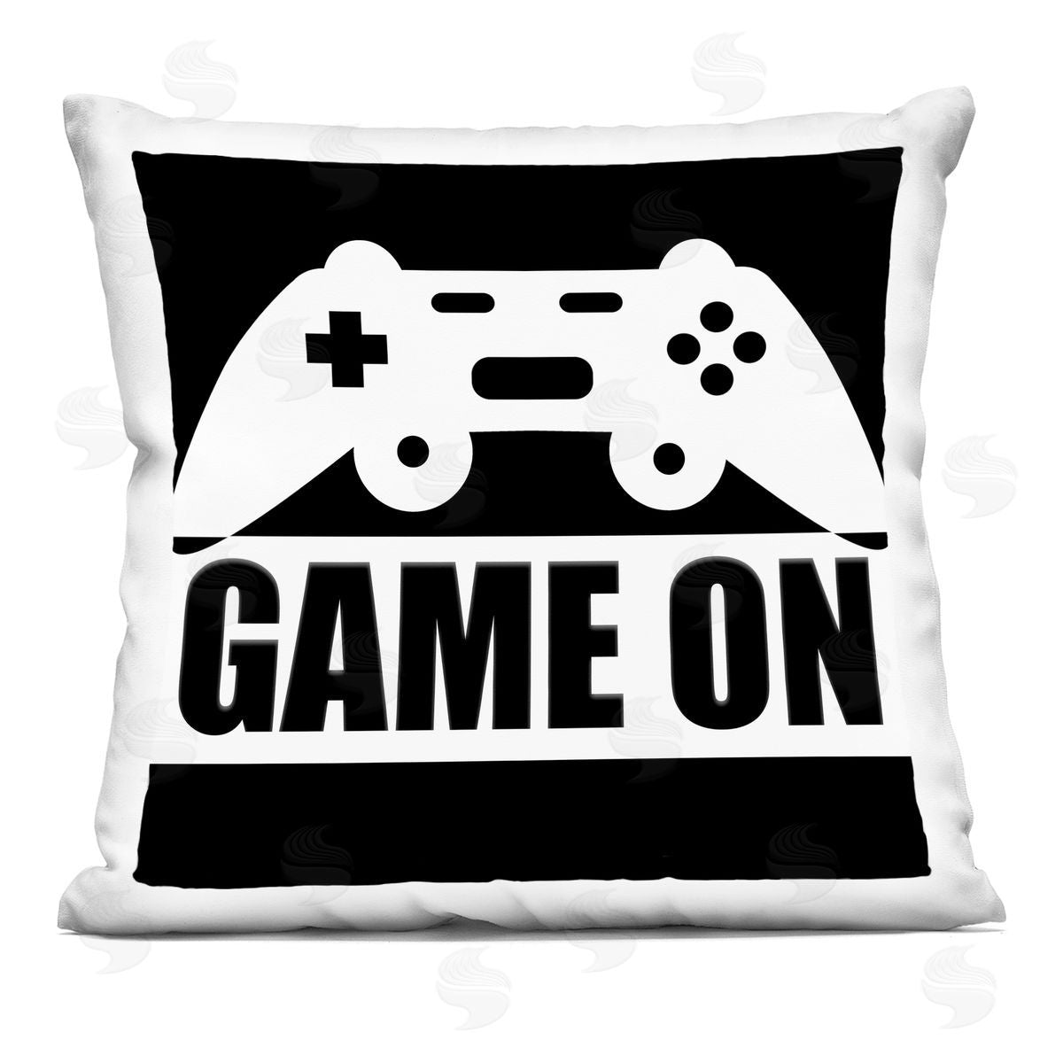 Kim Allen Game On Retro Black & White Square Printed Throw Pillow