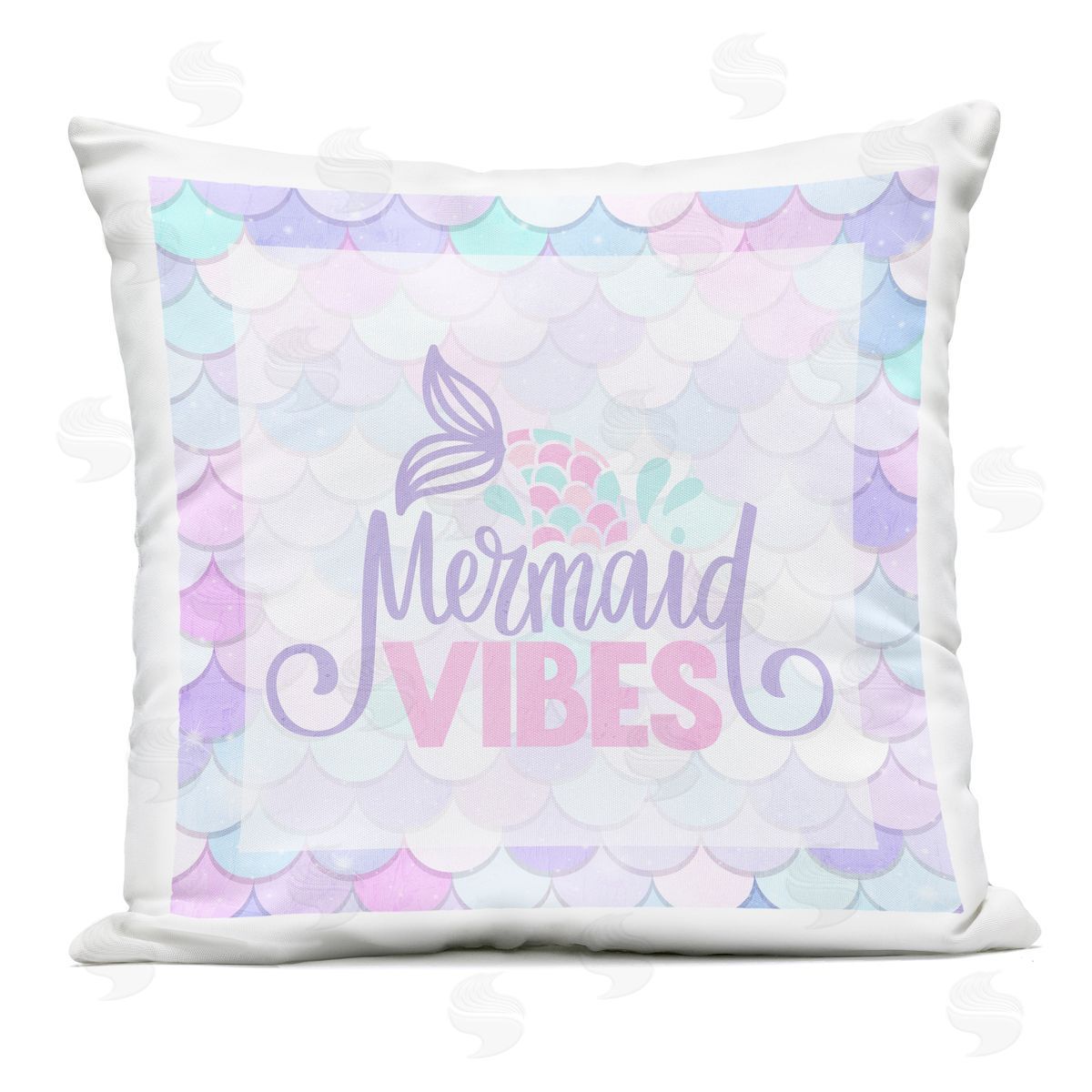 Kim Allen Pastel Mermaid Vibes Outdoor Square Printed Throw Pillow