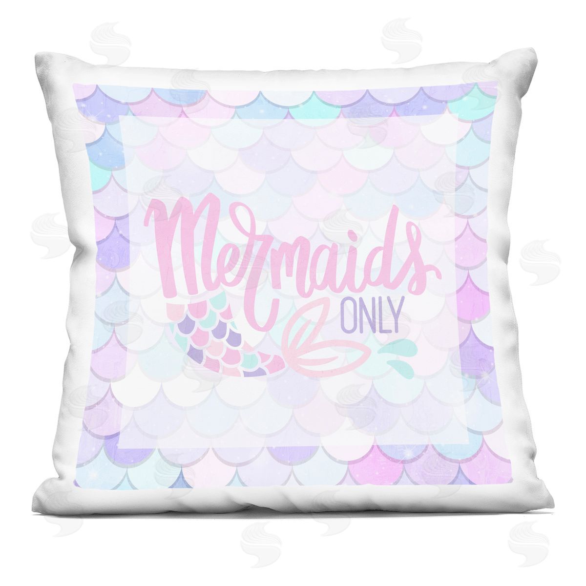 Kim Allen Pastel Mermaids Only Square Printed Throw Pillow