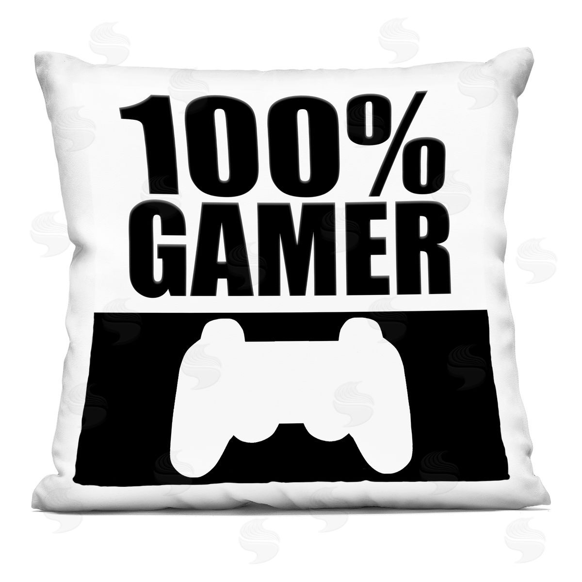 Kim Allen 100% Gamer Black & White Square Printed Throw Pillow