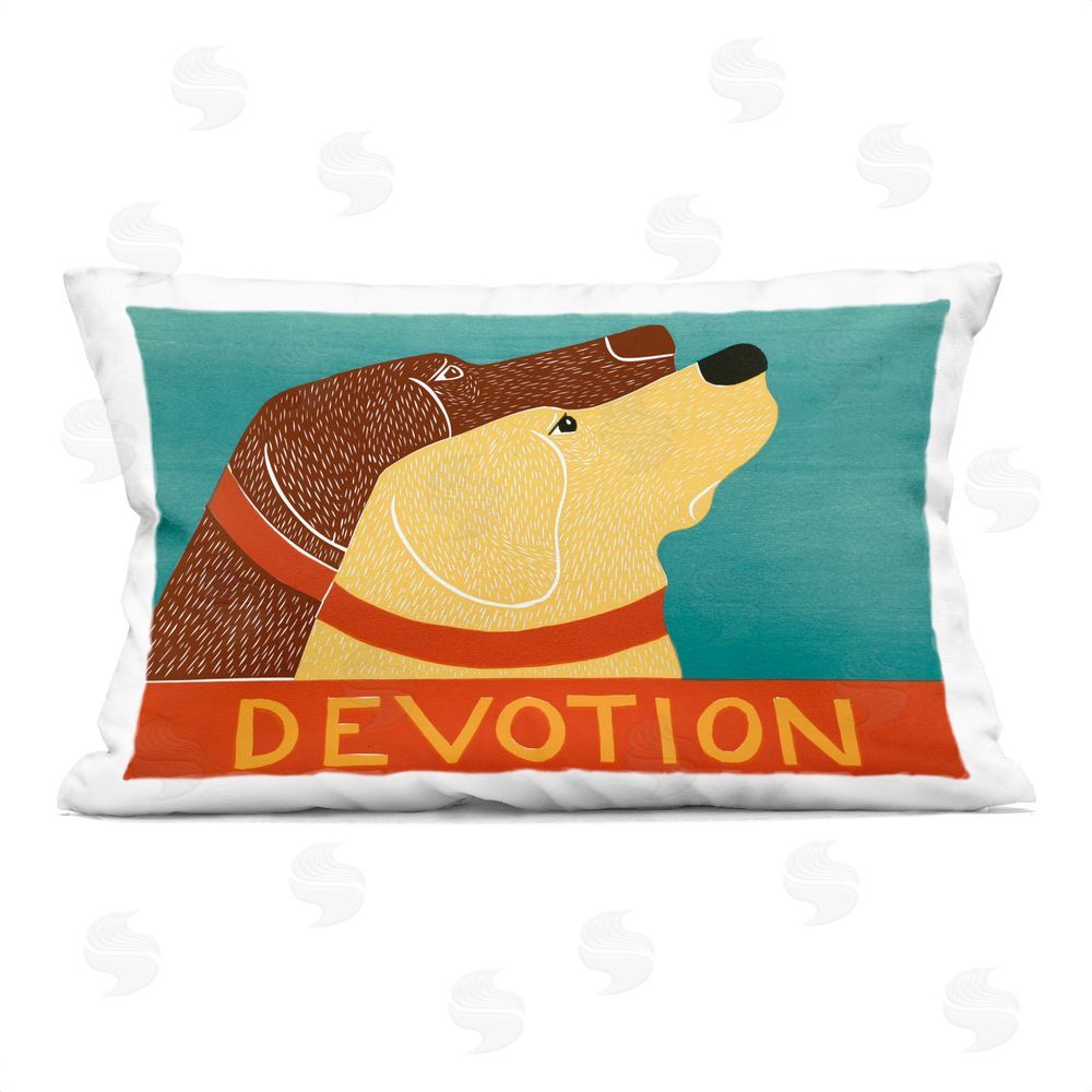 Stephen Huneck Devotion Dog Duo Rectugular Printed Throw Pillow