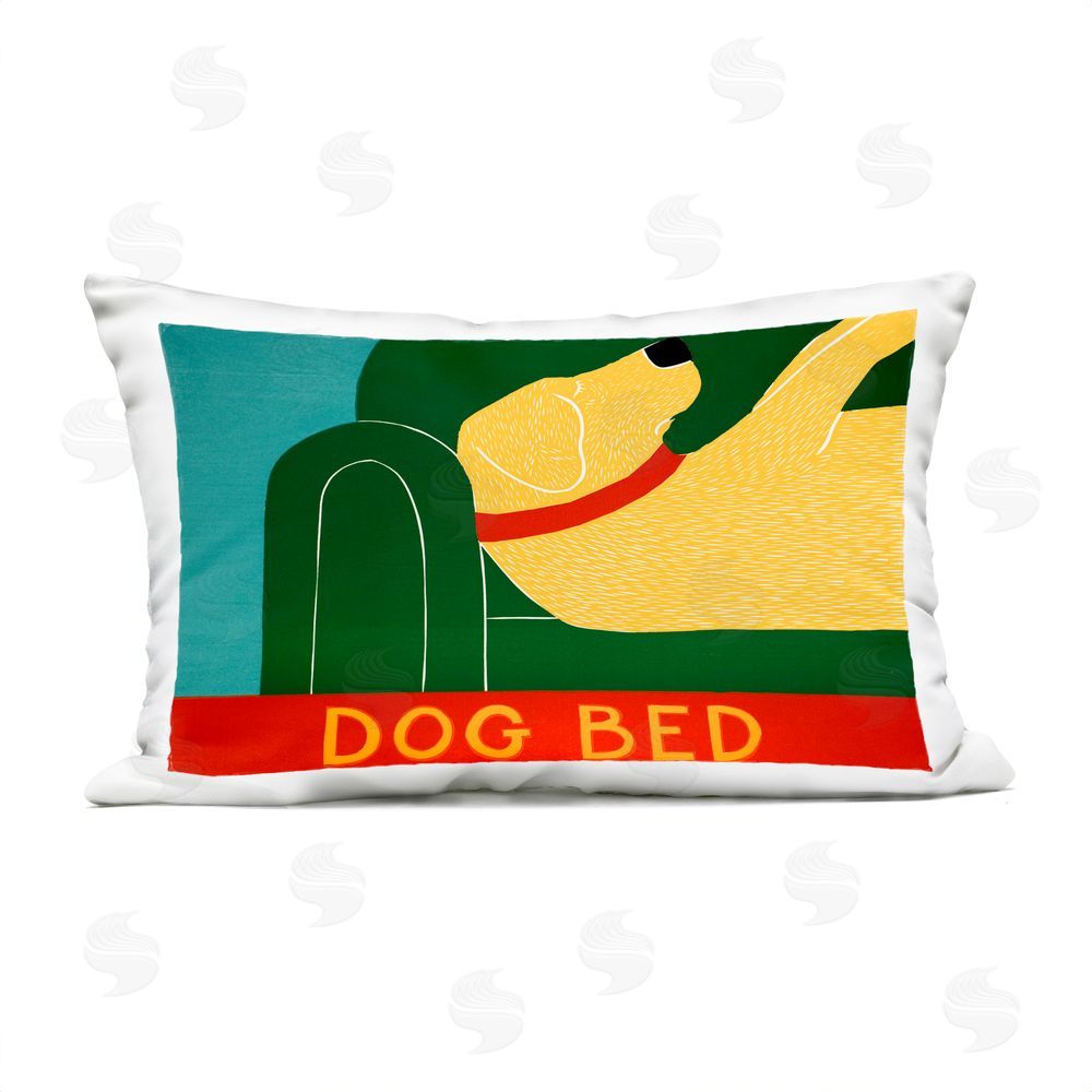 Stephen Huneck Dog Bed Labrador Outdoor Rectugular Printed Throw Pillow