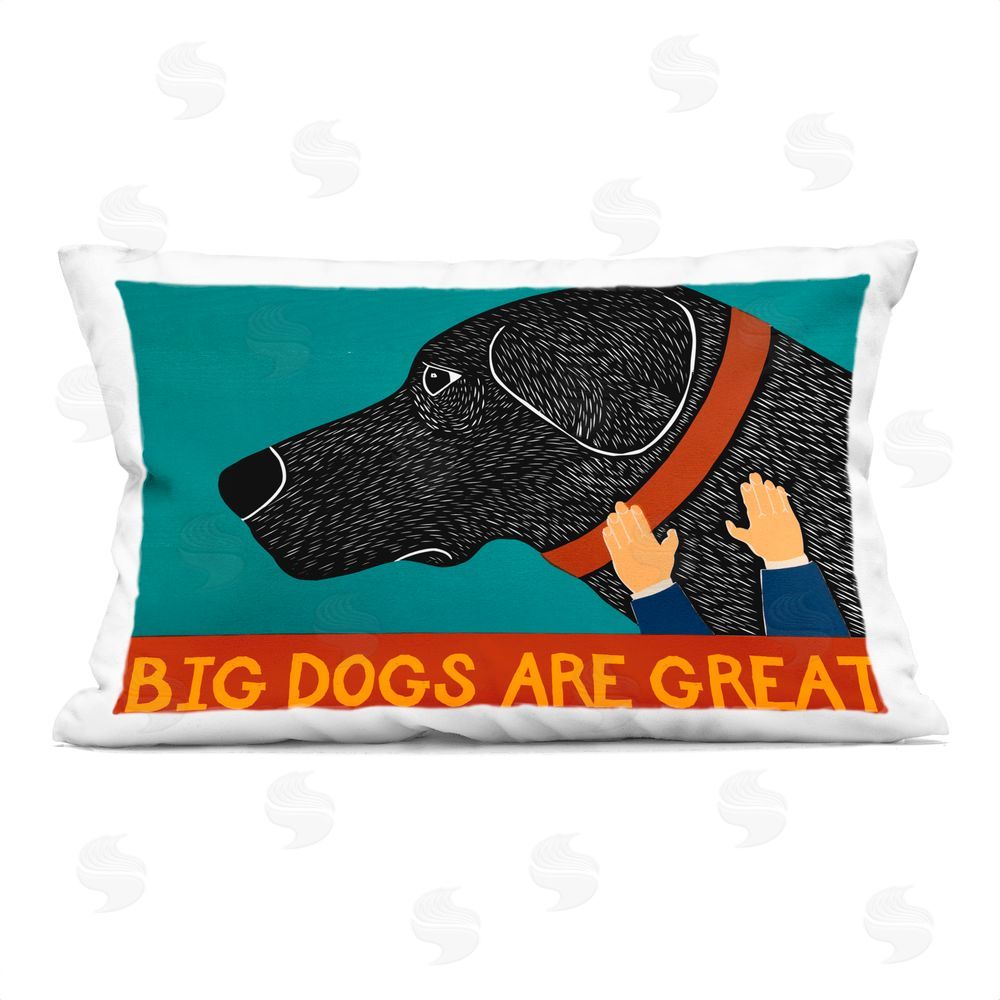 Stephen Huneck Big Dogs Are Great Rectugular Printed Throw Pillow
