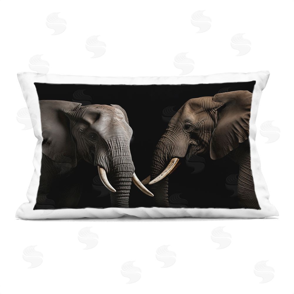 Decent Exposures Pachyderm Elephant Pair Rectugular Printed Throw Pillow