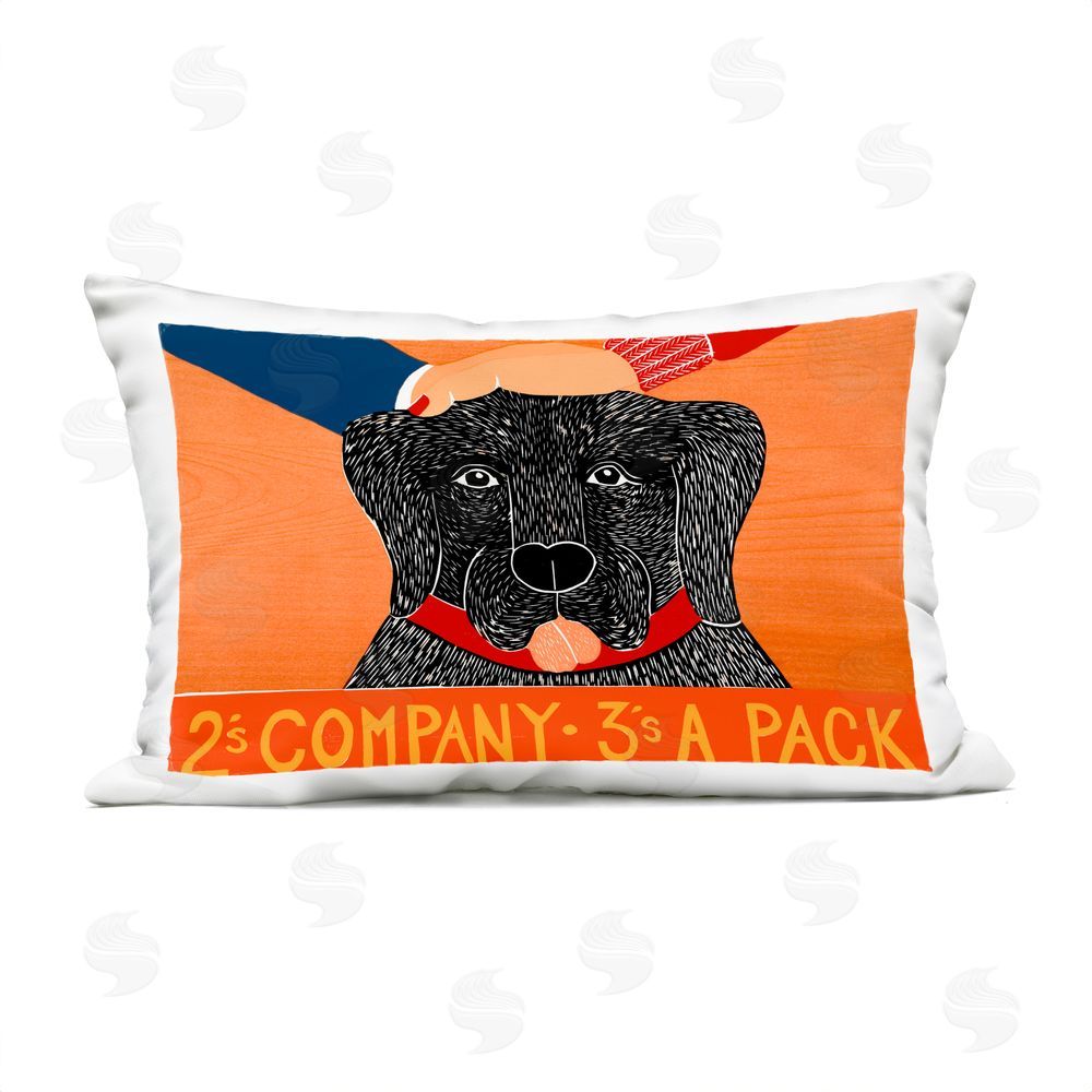 Stephen Huneck 2's Company Dog Outdoor Rectugular Printed Throw Pillow