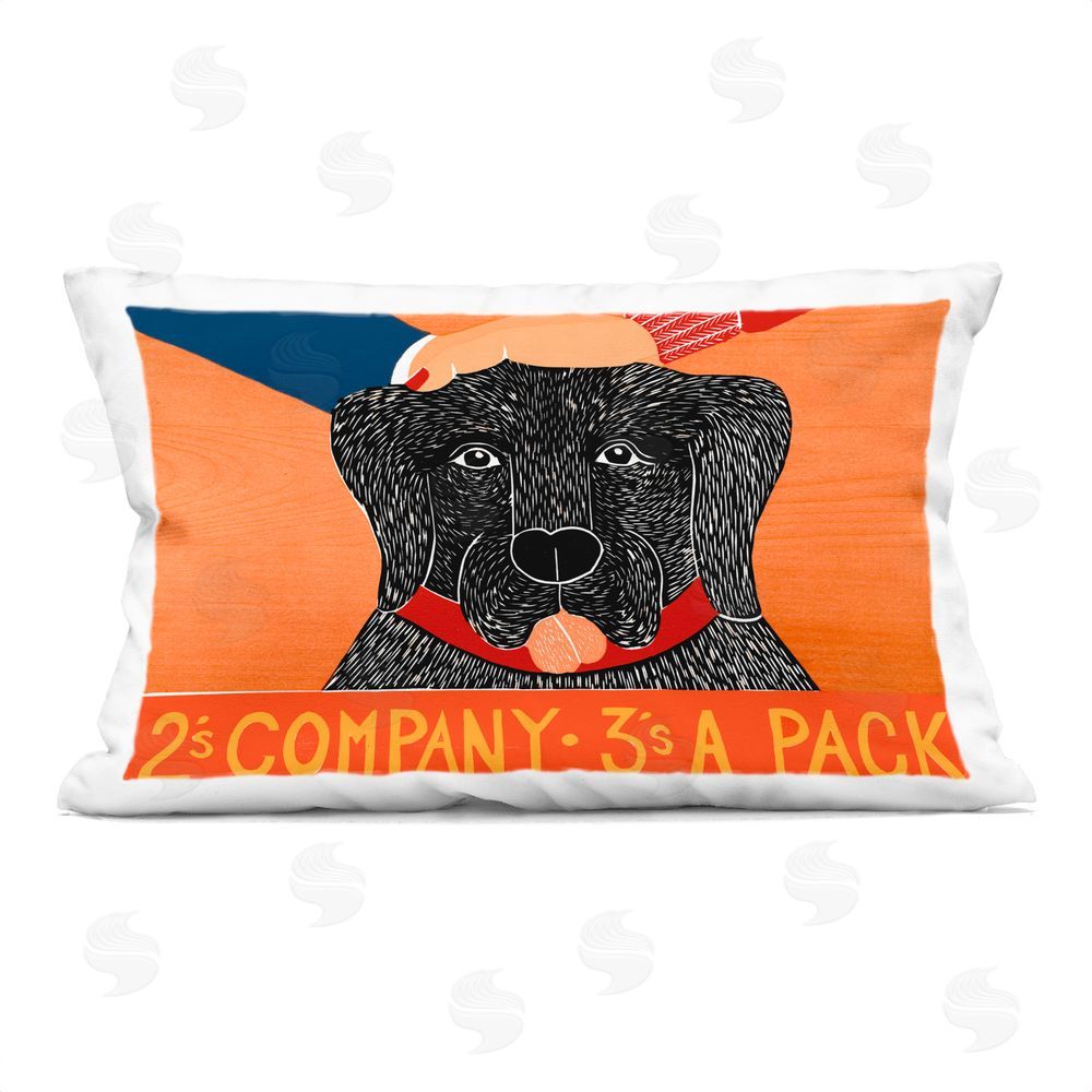 Stephen Huneck 2's Company Dog Rectugular Printed Throw Pillow