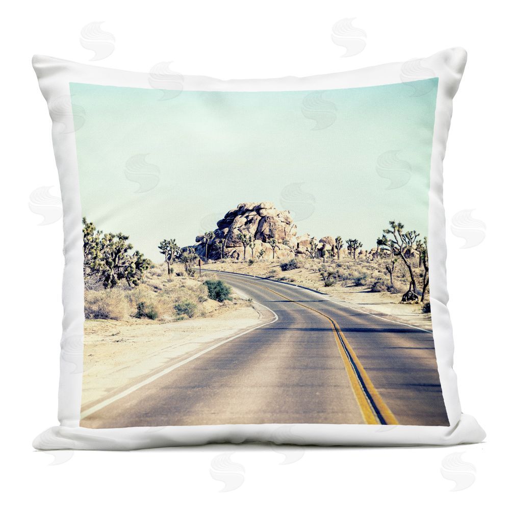 Joseph S Giacalone Road Trip Joshua Tree Park Outdoor Square Printed Throw Pillow