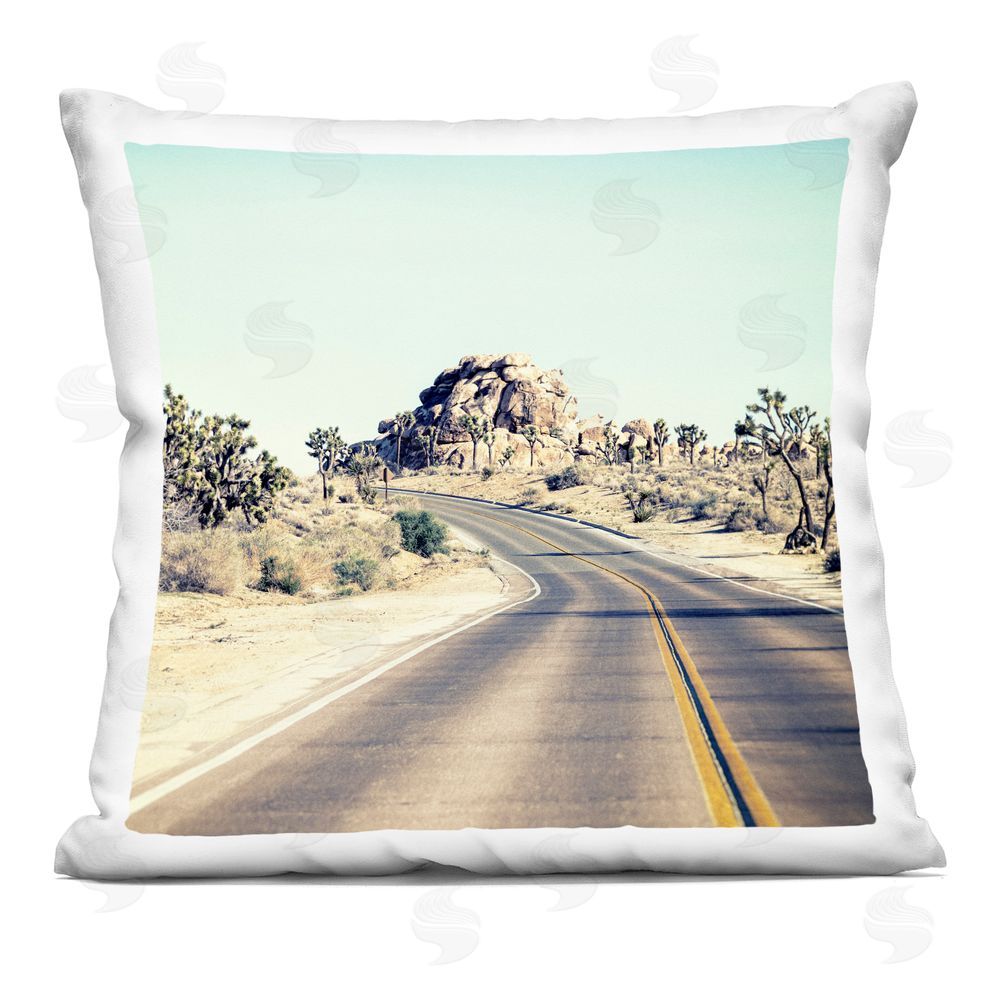Joseph S Giacalone Road Trip Joshua Tree Park Square Printed Throw Pillow