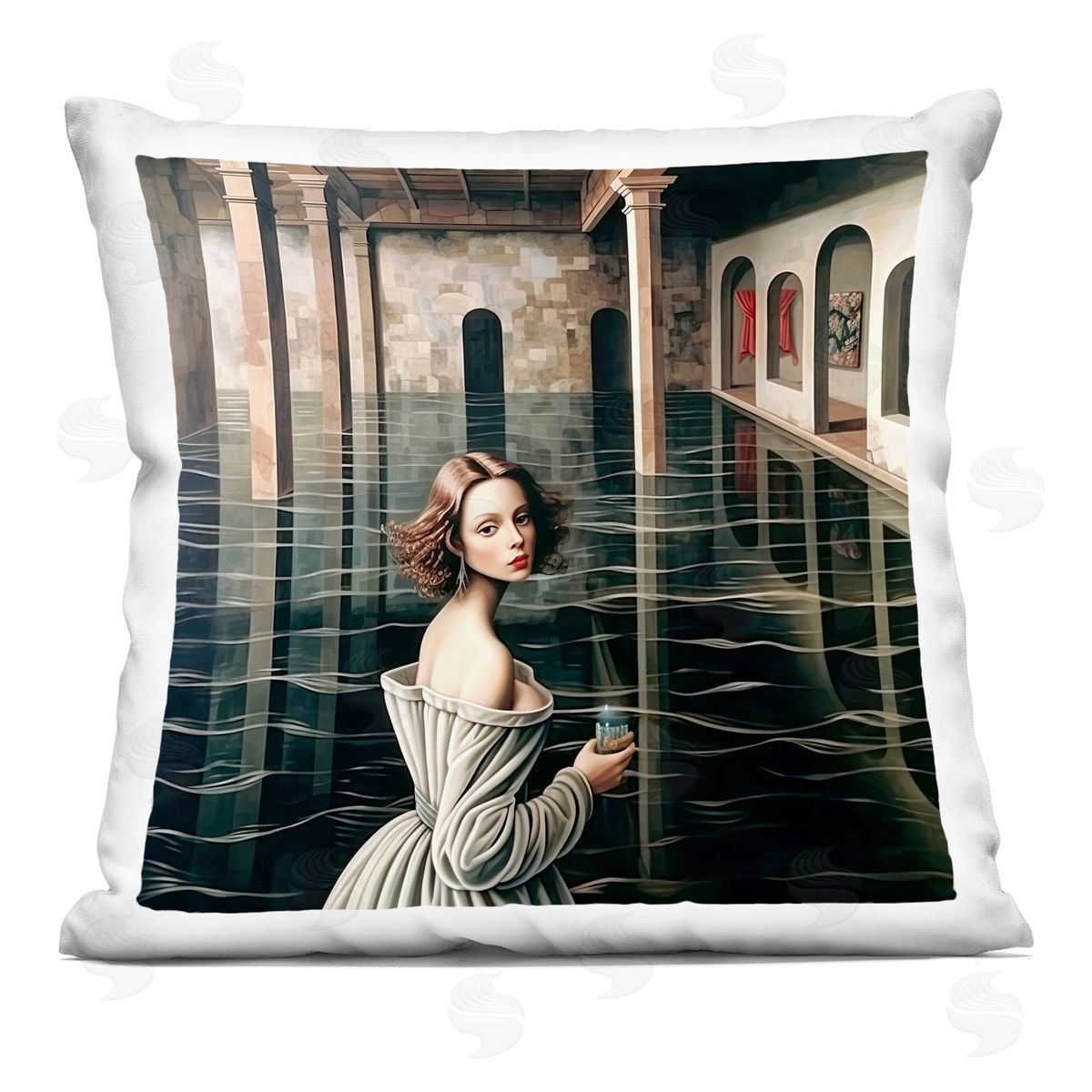 Sasha Portal Of Reflections Square Printed Throw Pillow