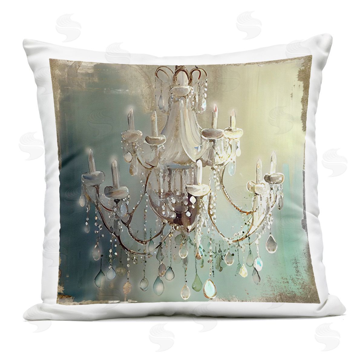 Sasha Vintage Illumine Chandelier Outdoor Square Printed Throw Pillow