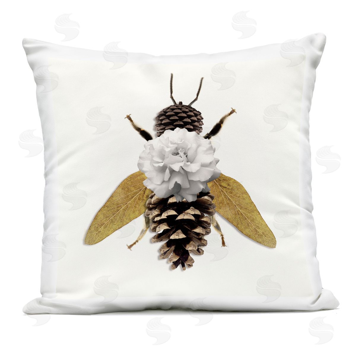 Sasha Nature Constructed Bee Outdoor Square Printed Throw Pillow