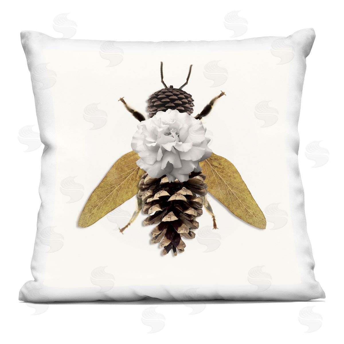 Sasha Nature Constructed Bee Square Printed Throw Pillow