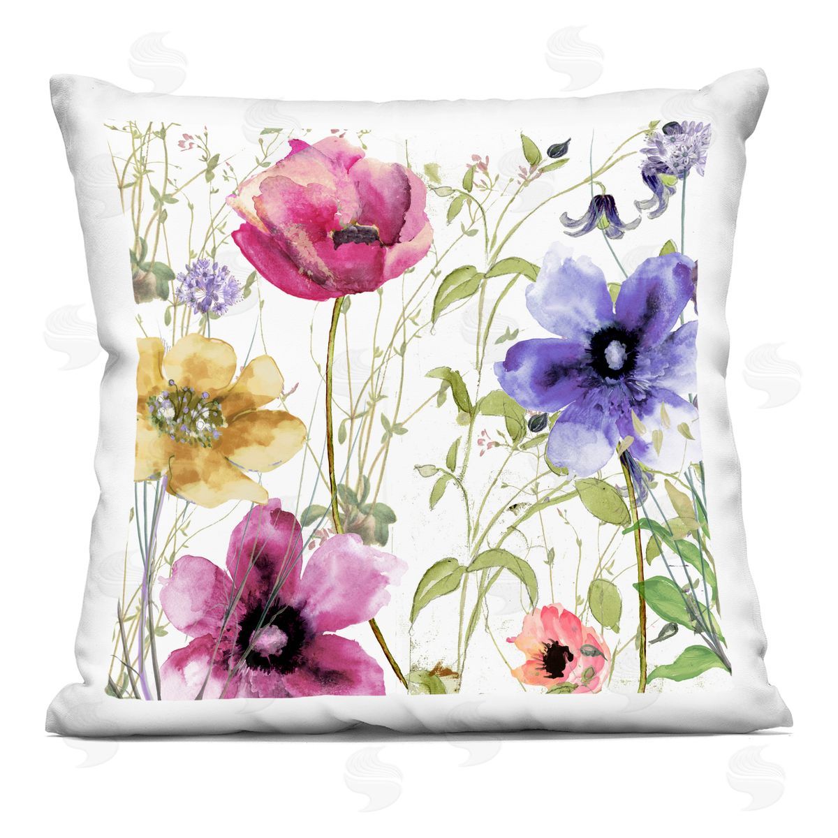 Sasha Botanical Spring Garden Blooms Square Printed Throw Pillow