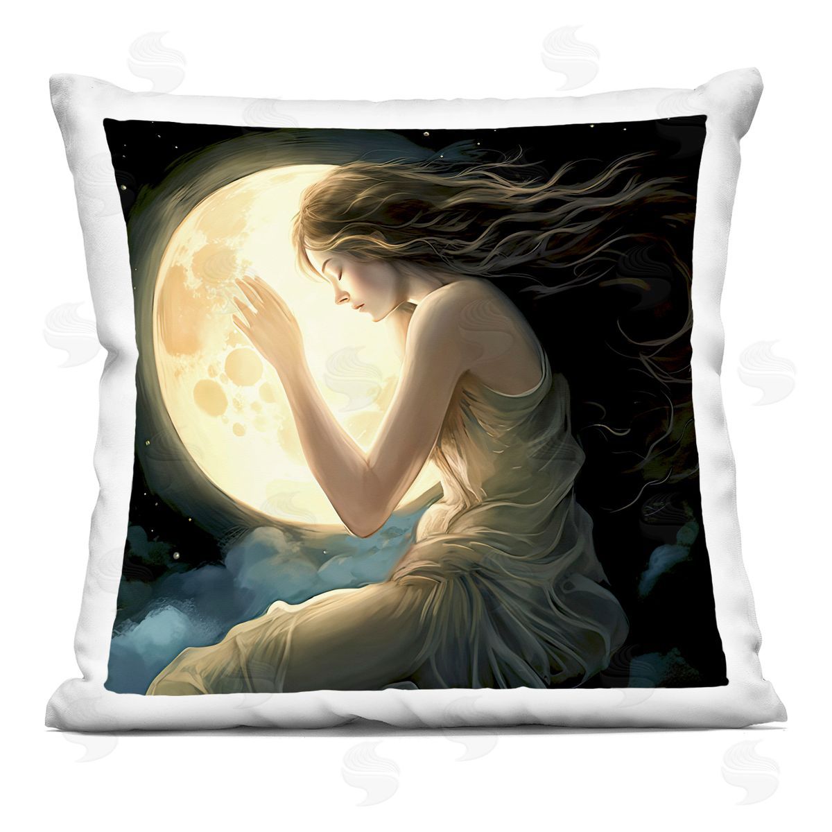 Sasha Ethereal Moon Love Square Printed Throw Pillow