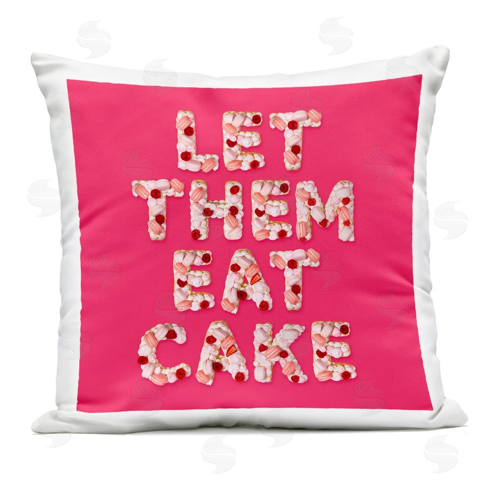 LISH Creative Let Them Eat Cake Outdoor Square Printed Throw Pillow