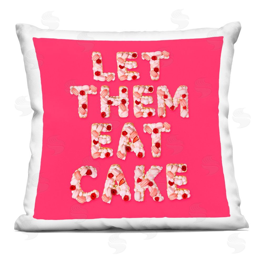 LISH Creative Let Them Eat Cake Square Printed Throw Pillow
