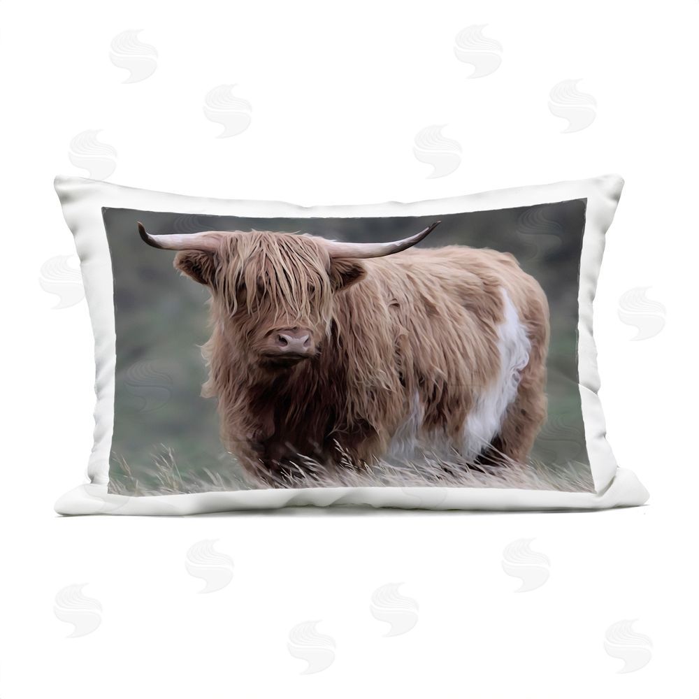 Marcus Prime Wandering Harry Highland Cattle Outdoor Printed Throw Pillow