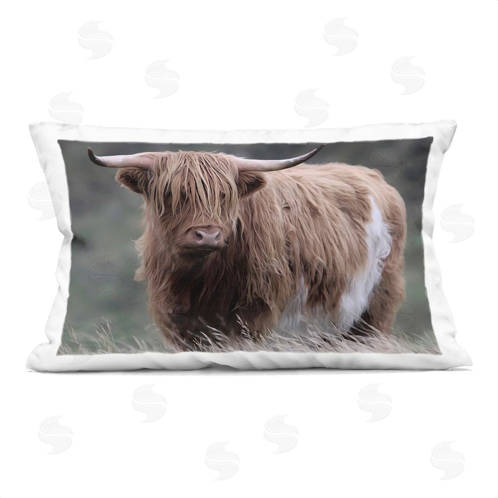 Marcus Prime Wandering Harry Highland Cattle Printed Throw Pillow