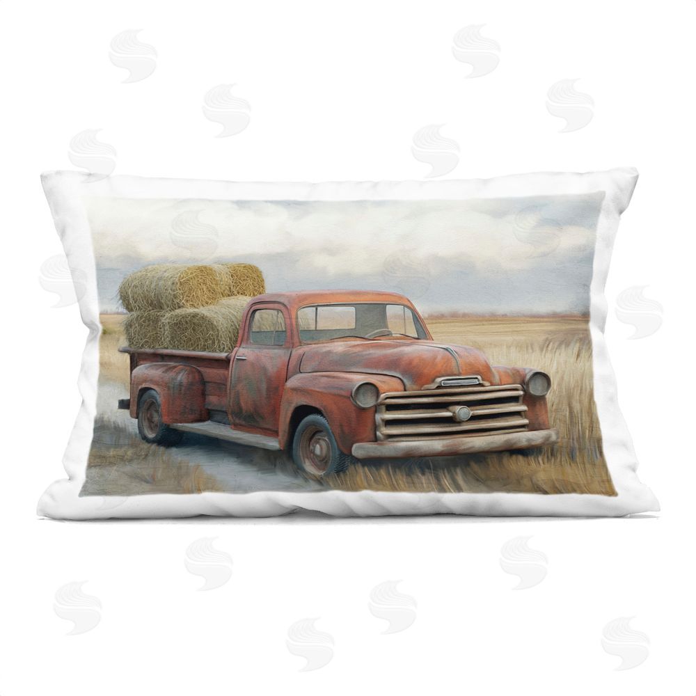 Kim Allen Hay Time Farm Truck Load Printed Throw Pillow