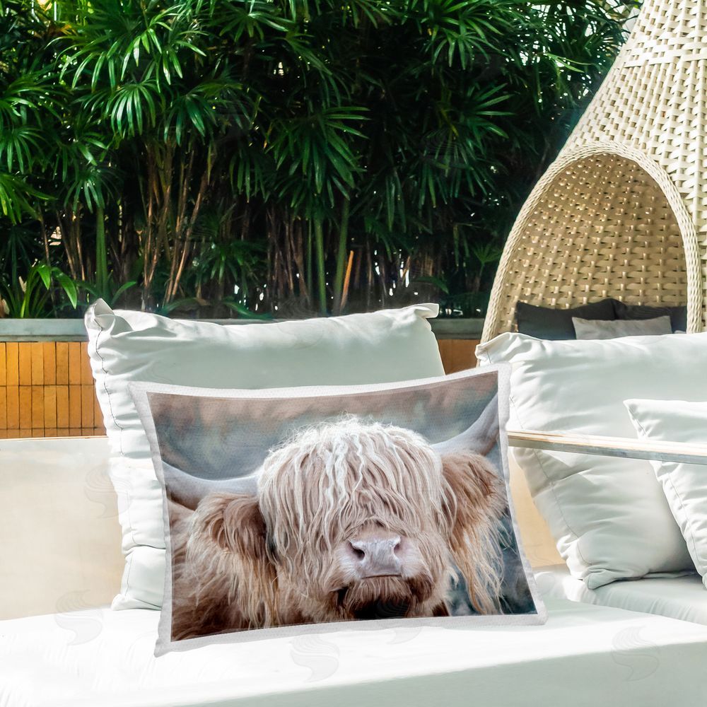 Kim Allen In the Highlands Photograph Printed Throw Pillow on Patio