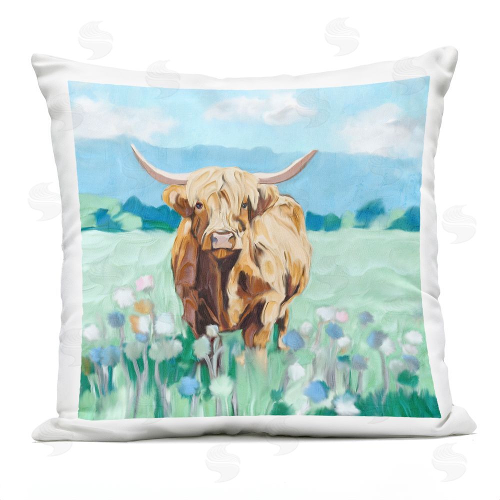 Kim Allen Blue Sky Highland Outdoor Printed Throw Pillow