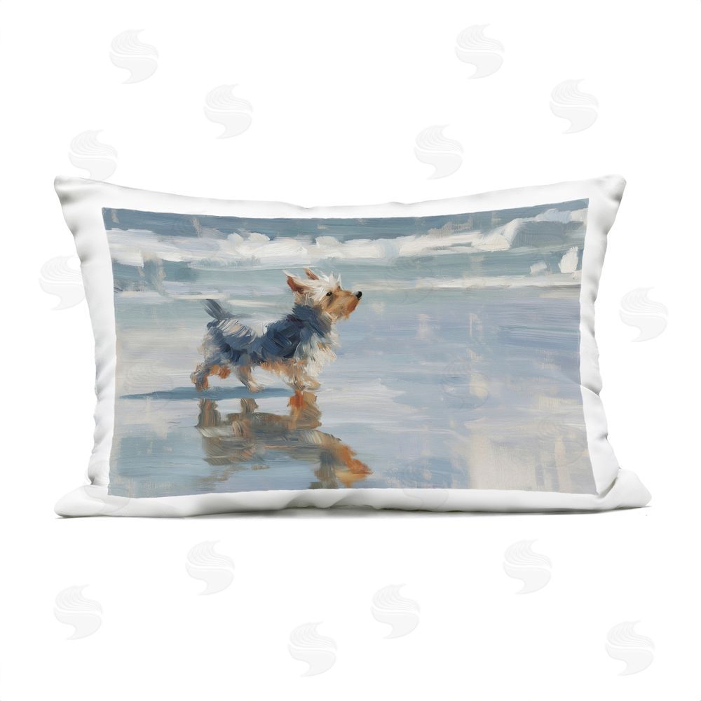 Svetlana Aleynikova Yorkie's Quiet Moment Outdoor Printed Throw Pillow