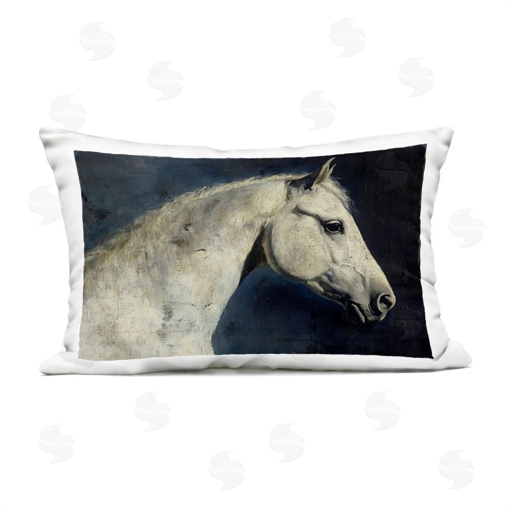 Svetlana Aleynikova Equine On The Blue Night Outdoor Printed Throw Pillow