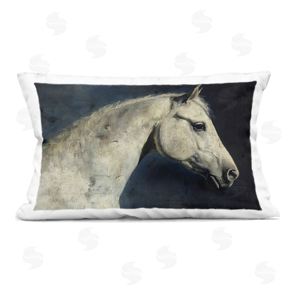 Svetlana Aleynikova Equine On The Blue Night Printed Throw Pillow