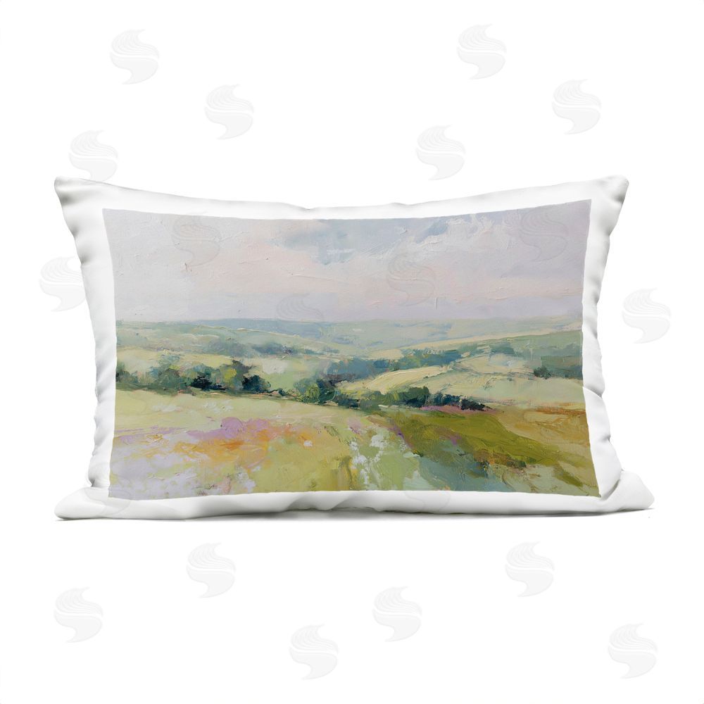 Svetlana Aleynikova Endless Green Hills Outdoor Printed Throw Pillow