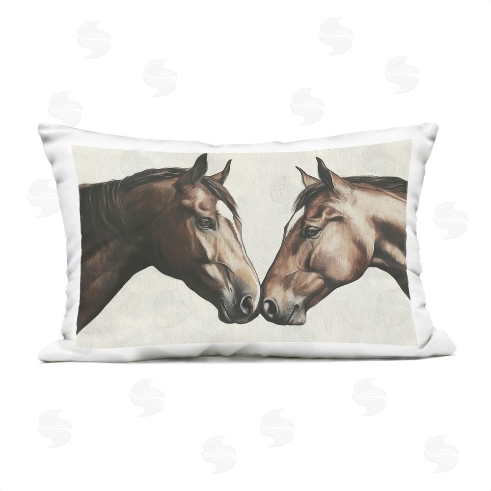 Svetlana Aleynikova Equine Companions Pair Outdoor Printed Throw Pillow
