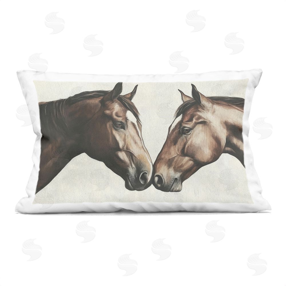 Svetlana Aleynikova Equine Companions Pair Printed Throw Pillow