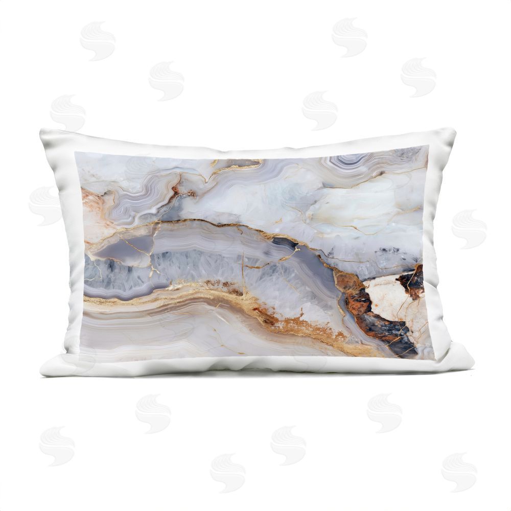 Svetlana Aleynikova Marbled Gold Stone Outdoor Printed Throw Pillow