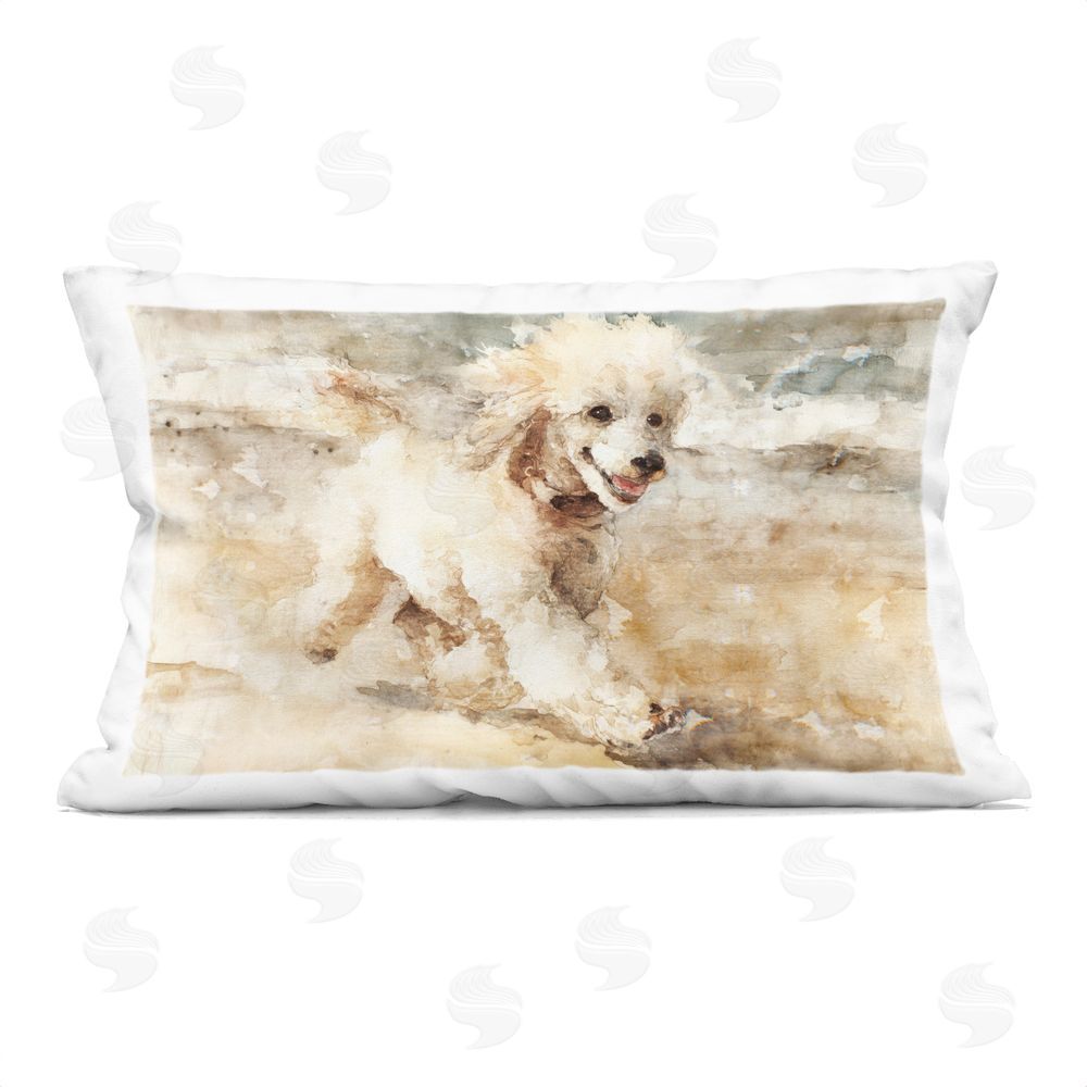 Svetlana Aleynikova Coastal Breeze & Poodle Printed Throw Pillow