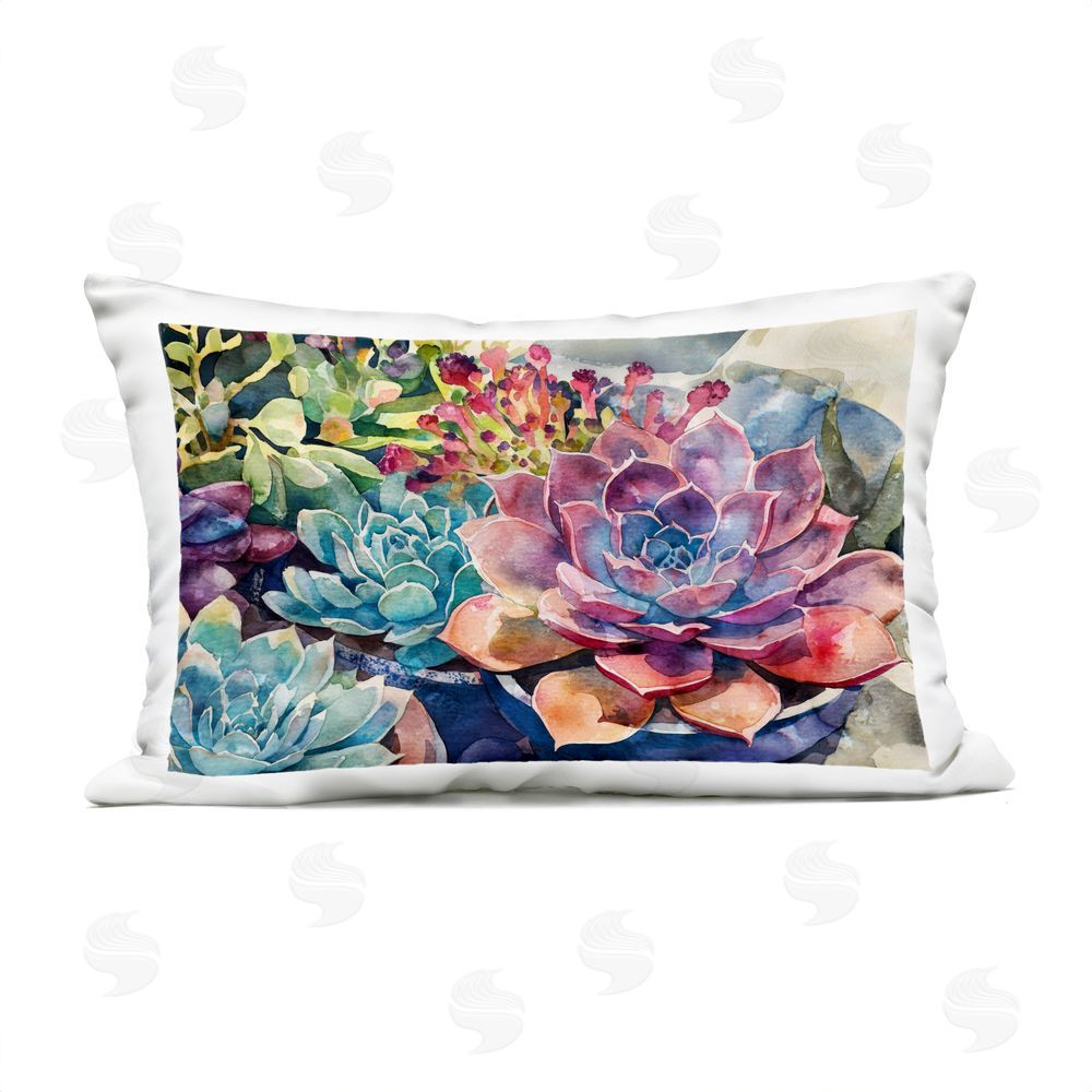 Svetlana Aleynikova Sun Kissed Succulents Outdoor Printed Throw Pillow