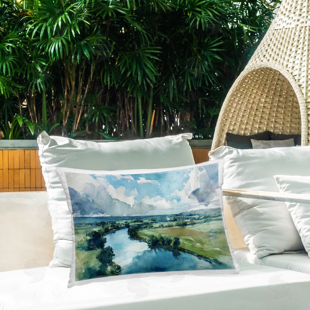 Svetlana Aleynikova In The Wild Flow Printed Throw Pillow on Patio