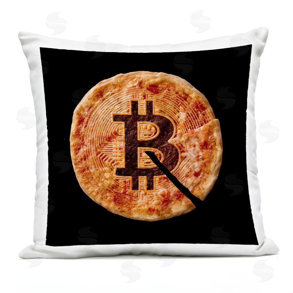 Svetlana Aleynikova Crypto Pizza Slice Outdoor Printed Throw Pillow