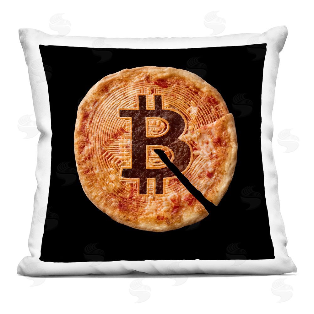 Svetlana Aleynikova Crypto Pizza Slice Printed Throw Pillow