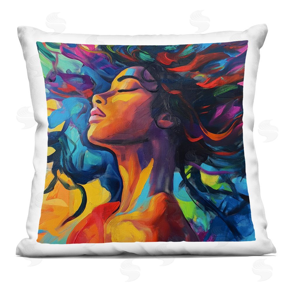 Svetlana Aleynikova Radiant Flow Woman Printed Throw Pillow
