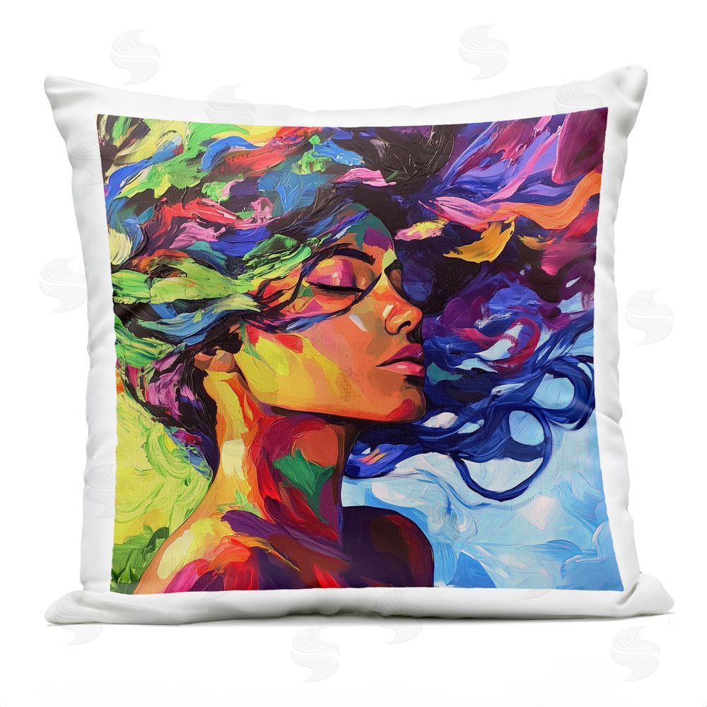 Svetlana Aleynikova Flowing Whirlwind Of Colors Outdoor Printed Throw Pillow