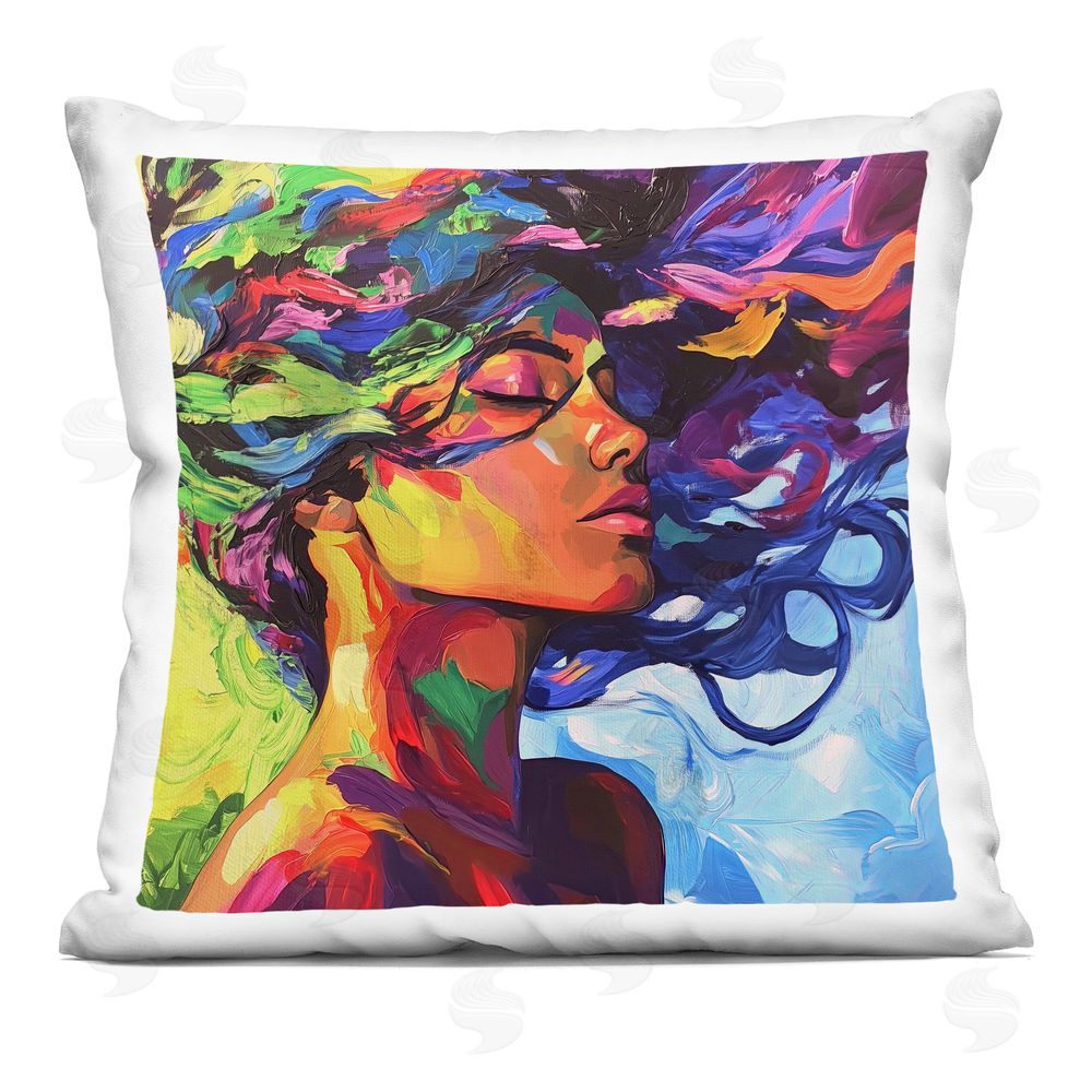 Svetlana Aleynikova Flowing Whirlwind Of Colors Printed Throw Pillow