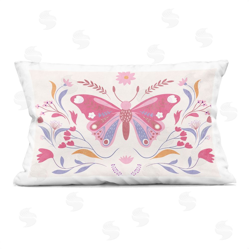 Kim Allen Whimsical Folk Butterfly Printed Throw Pillow