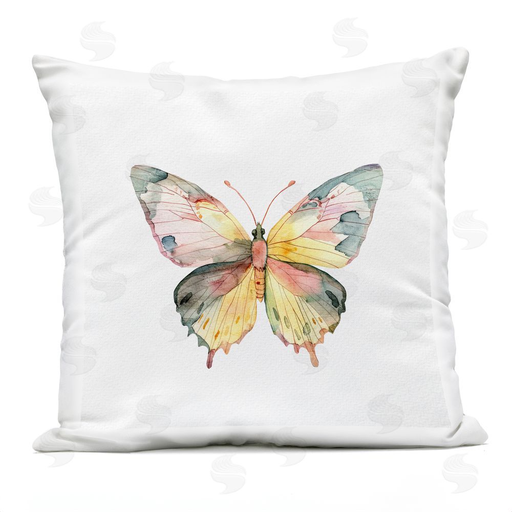 Kim Allen Watercolor Butterfly Subtlety Outdoor Printed Throw Pillow
