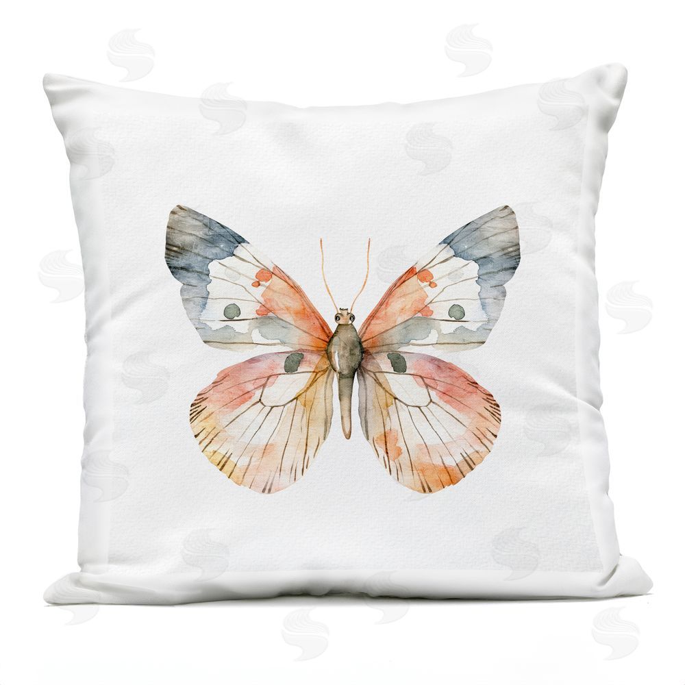 Kim Allen Warm Watercolor Butterfly Outdoor Printed Throw Pillow