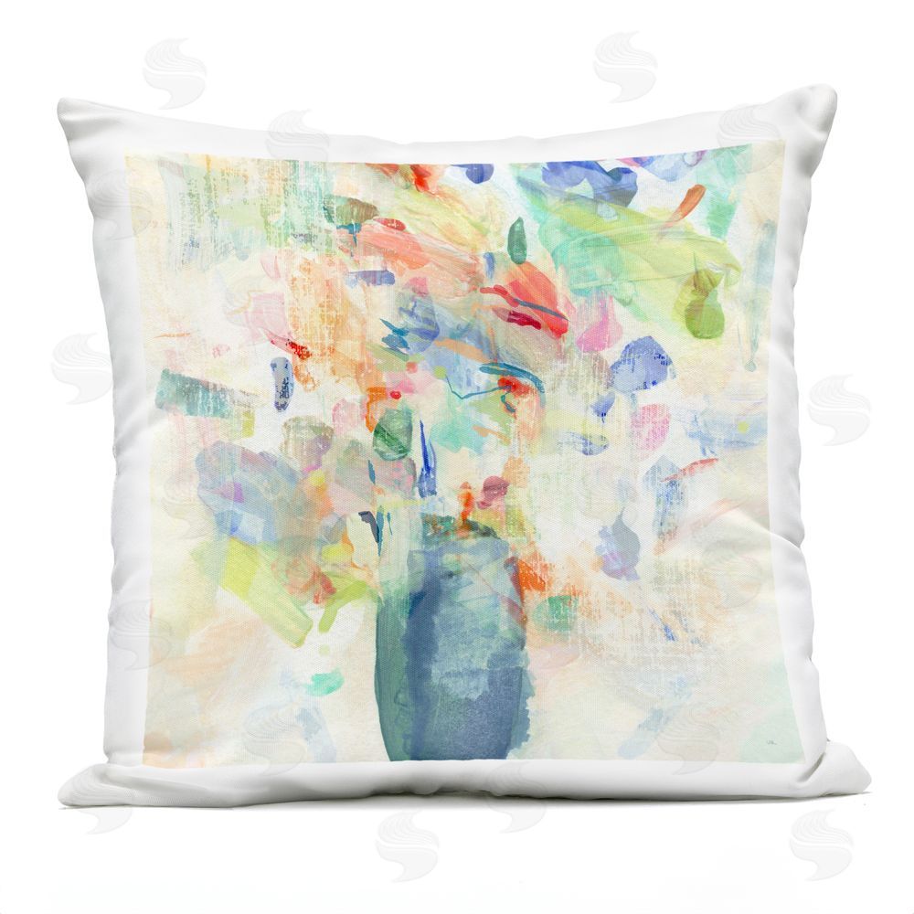 Susan Jill Summer Flowers Brushstrokes Outdoor Printed Throw Pillow
